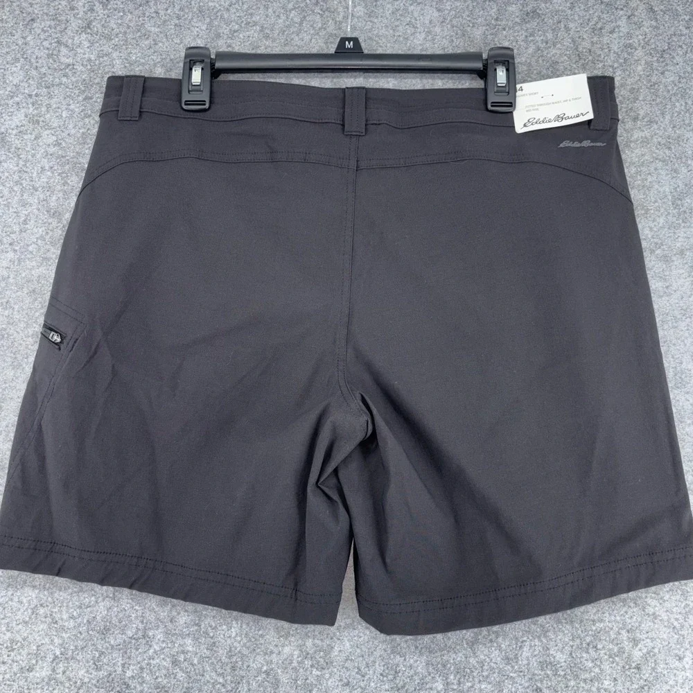 Eddie Bauer Rainier Shorts Womens 14 Black Mid Rise Hiking Outdoor Stretch 7in - Picture 5 of 8